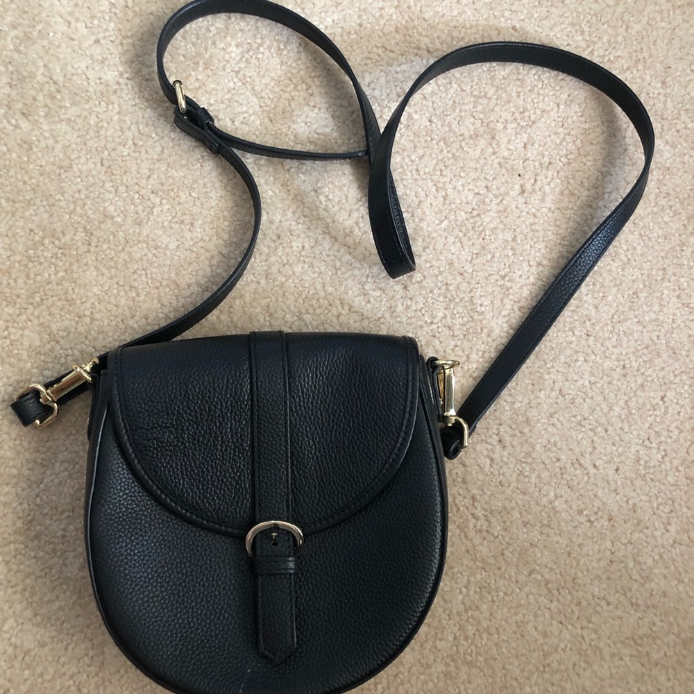 Ora Delphine Billie Saddle Bag Black Crossbody